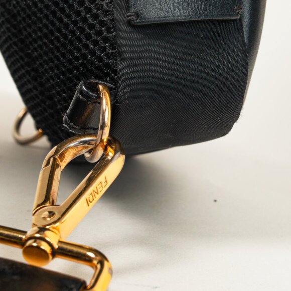 Fendi Monster Black Leather & Nylon Sling Bag - Picture 8 of 12